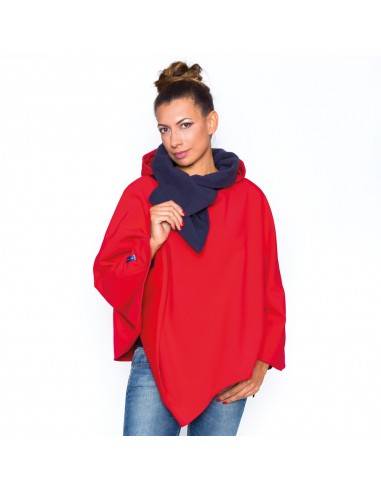 Poncho pascal pour les ados et adultes (Rouge/Marine)