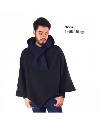 Poncho pascal pour les ados et adultes (Noir/Marine)